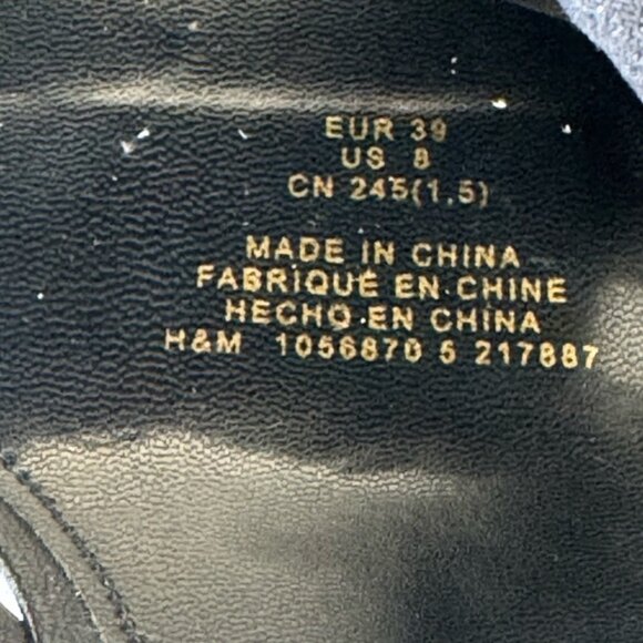 H&M Mules Heels Sandals Quilt Black Sz.39/ US8 - Picture 15 of 16